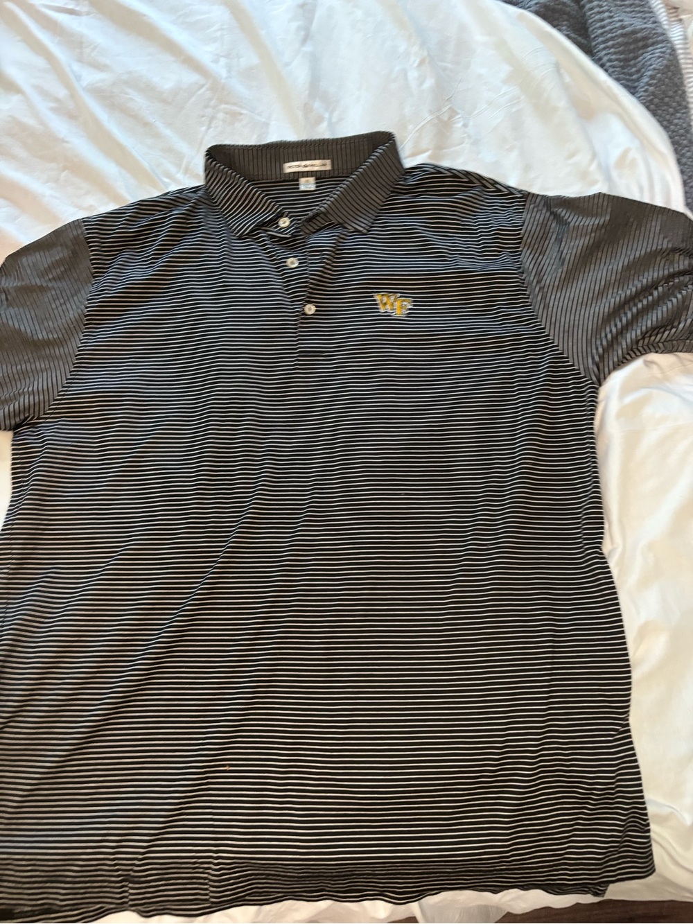 Peter Millar Wake Forest Men’s XL 100% Cotton Striped Polo Made in Korea
